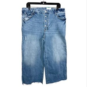 Time And Tru Jeans Women’s Size 16 Blue High Rise Stretch Wide Leg New